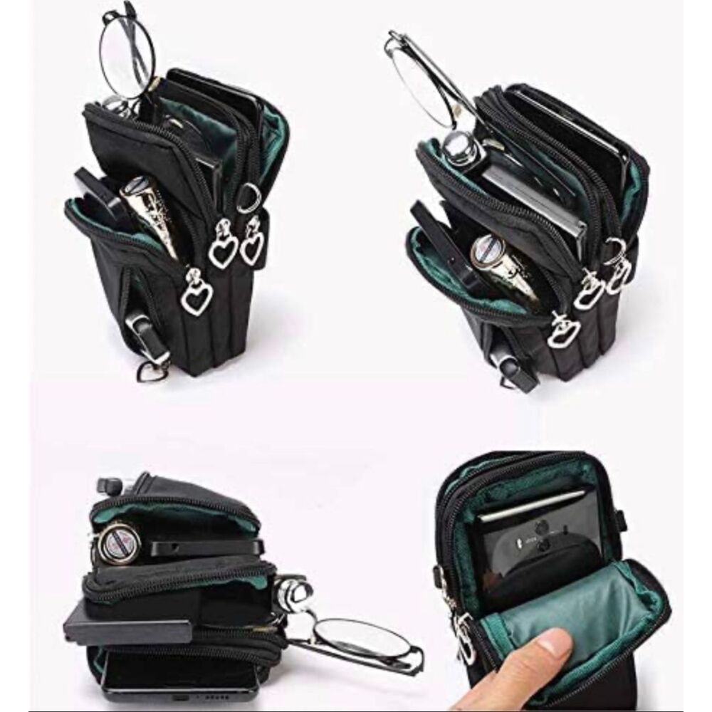 Women Crossbody Cell Phone Purse Wristband Sport Armband Wallet Bag Zipper Nylon